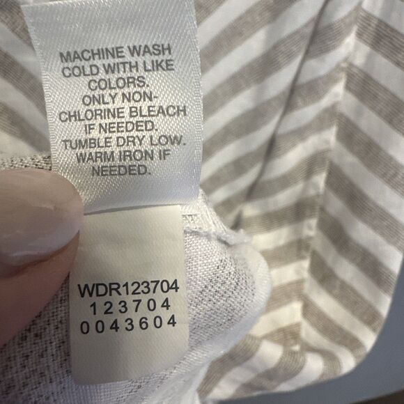 J. Jill Love Linen Maxi Dress 100% Linen Plus Size 3X White Striped Coastal - Picture 8 of 9